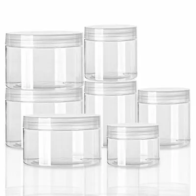 Plastic Clear PET Pot 30-150ml Jars Empty Storage Household Food 1/10/20Pcs • $26.92