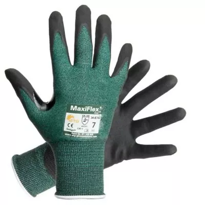 ATG MaxiFlex Cut Unisex Work Gloves Cut Resistant Nitrile Foam Coating 34-8743 • £6.59