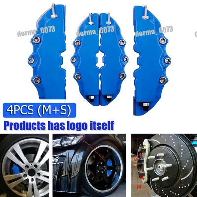 £12.92 • Buy 4Pcs Blue 3D Car Universal Disc Brake Caliper Covers Front+Rear Car Accessories