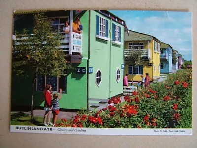 John Hinde Postcard BUTLINLAND AYR - CHALETS AND GARDENS. Used 1977.  • $6.92