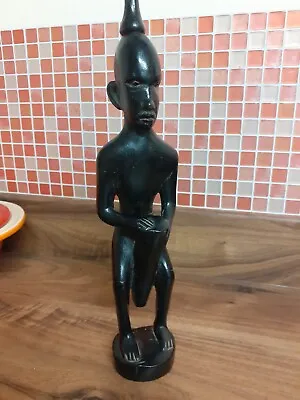 £15 • Buy Hand Carved Ebony Solid Wooden African Male Sculpture 12  Tall 