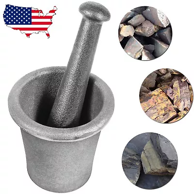 Cast Iron Mortar And Pestle Rock-Ore Crusher Mortar Heavy Duty Large Size 6.5KG • $73.90