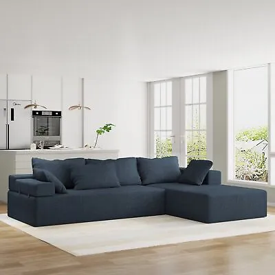 Modern Modular 108  L Shaped Upholstered Sectional Sofa Couch Set With 6 Pillows • $732.39