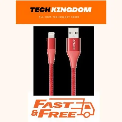 $56 • Buy Anker Powerline+ Usb-a To Lightning Cable 0.9m - Red Nylon