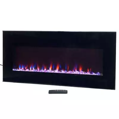 Northwest Electric Fireplace 36  LED Wall Mounted W/ Remote+Thermostat Black • $155.58