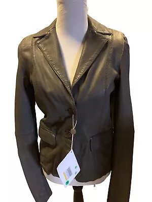 Grey Leather Blazer Suite 142 By Oakwood Size Large Women’s • £56.94