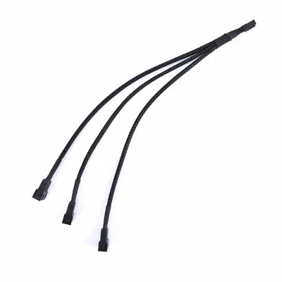 4 Pin PWM Fan 1 To 3 Ways Splitter Black Sleeved Extension Cable 2.j9 • $1.96