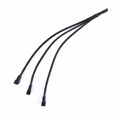 4 Pin PWM Fan 1 To 3 Ways Splitter Black Sleeved Extension Cable 2.x$ • $1.78