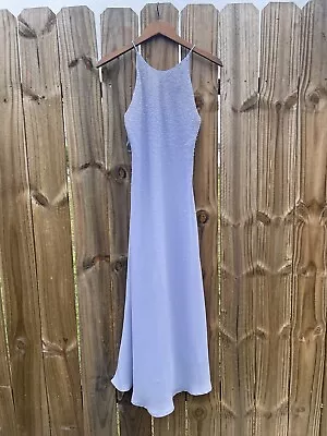 Vintage 90s Baby Blue Beaded Formal Gown Chelsea Nites Size 8 • $60