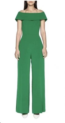 $199 • Buy Cue |  Green Crepe Jumpsuit | Size 10