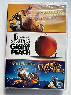 Fantastic Mr. Fox / James And The Giant Peach / Chitty Chitty Bang Bang. Dvd. • £5.89