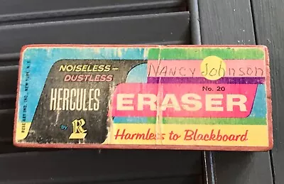 Vintage Blackboard Eraser - Hercules By Rosebud - NO 20 - Old School • $14