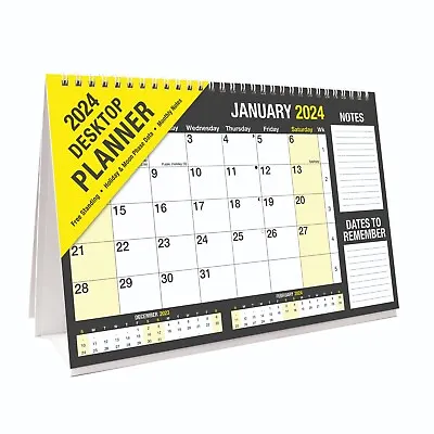 Stand Up Desktop Calendar 2024 Month To View Planner Office Desk Calendar • £3.99