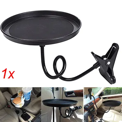 Black Car Travel Tray Food Drink Cup Coffee Table Stand Mount Holder 360° Swivel • $33.20