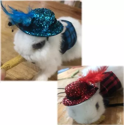 Rabbit Guinea Pig Ferret Costumes Clothes Hat With Cloak Accessories Toy Outfits • £4.78