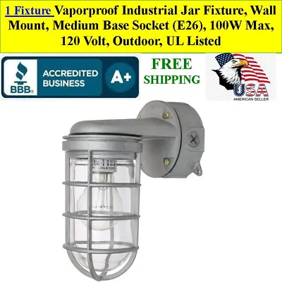 1 FIXTURE Vaporproof Industrial Light Wall Mount Fixture Indoor Outdoor UL 120V • $39.95