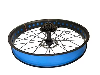 26x4.0'' Fat Bike Kit Hollow Rim Rear Wheel 195mm Open Size Disc Brake Blue Tape • $199