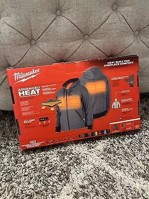 New In Box Milwaukee M12 Gray Heated Hoodie Kit Comes W Battery & Charger 2x • $99