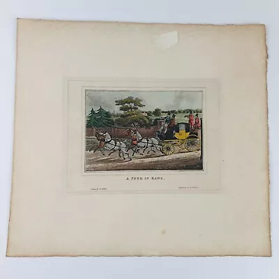 Antique 19th Century Coloured Engraving A Four In Hand By H. Alken Horse & Cart • £19.95