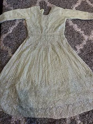 Indian Pakistani Festive Party Wedding Dress Gown L@@k Heavy Work Size Small • $25