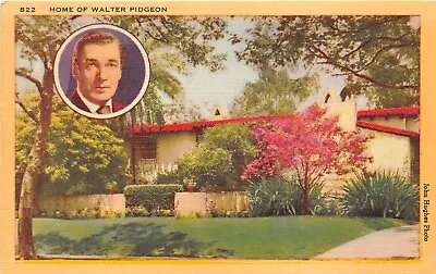 Los Angeles California 1940s Postcard Home Of Walter Pidgeon Movie Star • $5.89