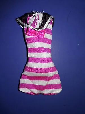 Monster High Doll Draculaura Skull Shores Swimsuit Pink White Striped • $2