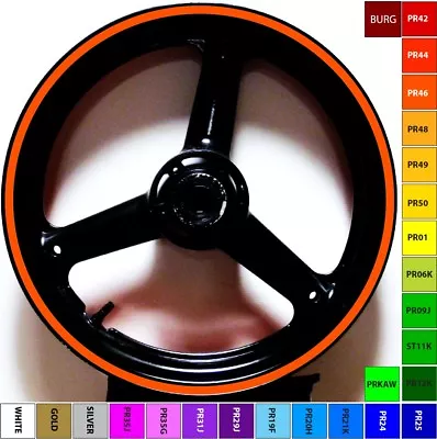 Custom Light Orange Motorcycle Car Truck Rim Stripes Wheel Decal Stickers Tape • $11.99