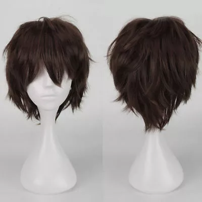 100% Cool Cosplay Wig Short Straight Men Boy Cartoon Anime Party Hair Full Wigs • £14.74