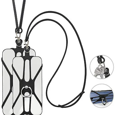 Cell Phone Strap Neck Lanyard Case Sling Necklace Cord Holder Silicone W/ Ring  • $8.43