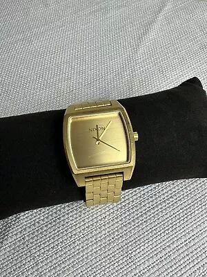 Nixon McFly The Time Tracker Gold Quartz Stainless Mens Watch From Japan Scratch • $159.95