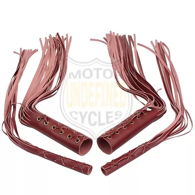 Motorcycle Brake Lever Fringe Cover Leather Hand Grips Tassel For Harley Cruiser • $19.56