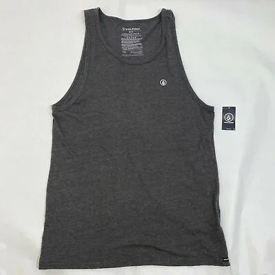 VOLCOM Men's Solid Heather Tank Heather Black Size Medium Authentic BNWT • $19.96