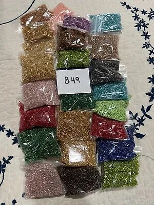 Seed Beads  Selling Out  Small Flat Rate Box Stuffed Full Of All Size Beads • $18