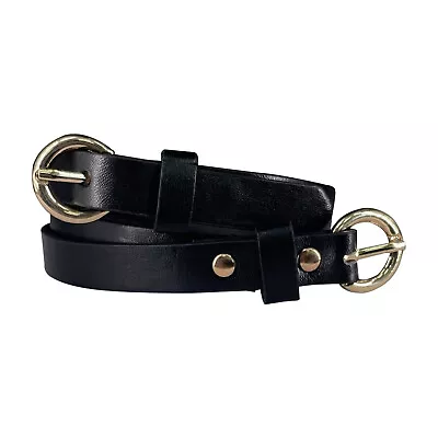 PU Leather Waist Belt With Double D Ring Buckle • £3.49
