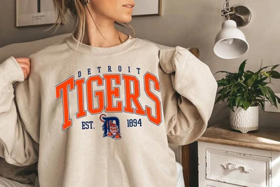 $11.99 • Buy Retro Detroit Tigers Baseball Sweatshirt - Vintage Style Crewneck S-3XL
