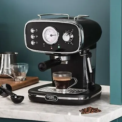 Coffee Machine Espresso Maker Caffé Barista Pro 15-Bar Pump Frothing Wand • £89.99