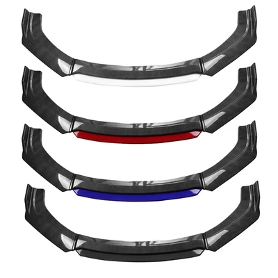 $54.99 • Buy Carbon Fiber Black Universal Car Front Bumper Lip Spoiler Splitter 4 Color Lip