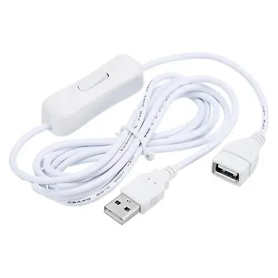 $24.73 • Buy USB Extension Cable With Switch 2 Meter USB Male To Female Cord White