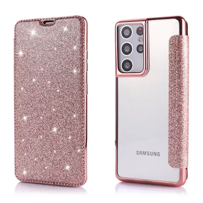 $12.99 • Buy For Samsung S21 S20 Ultra S10 S9 S8 Plus Glitter Case Leather Wallet Flip Cover