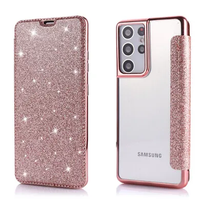 For Samsung S21 S20 Ultra S10 S9 S8 Plus Glitter Case Leather Wallet Flip Cover • $12.99