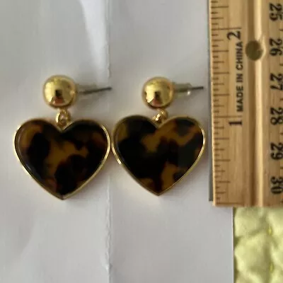 J.Crew HEART DROP PIERCED EARRINGS IN ACETATE • $10