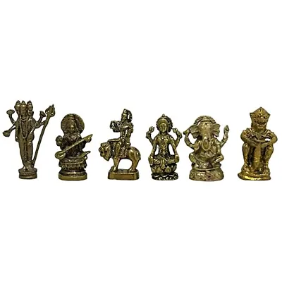 $48.52 • Buy Trimurti Saraswati Durga Lakshmi Ganesh Hanuman Hindu Murti Amulet Brass Statue 
