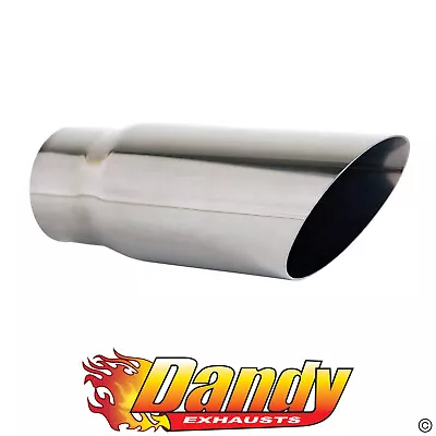 Exhaust Tip Angle Cut 2.5 Inch In - 3 Inch Out 8 Inch Long 304 Stainless Steel • $35