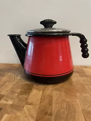 Vintage Vollrath Kook King Tea/Coffee Kettle Red/Black Excellent Condition • $40