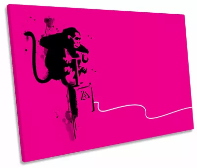 Banksy Monkey Detonator Pink Print SINGLE CANVAS WALL ART Picture • $64.99