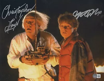 Michael J Fox Christopher Lloyd Signed Back To The Future 11x14 Metallic Photo • $102.50