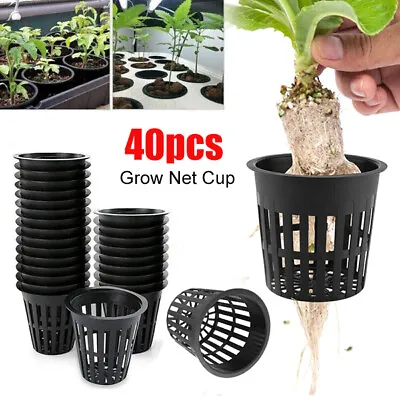 40pcs Garden Nursery Pots Mesh Plant Pots Plant Grow Cup Hydroponic Mesh Pot • £7.99