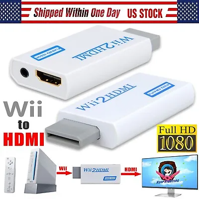 NEW Wii To HDMI Converter Adapter Wii2HDMI Converter 3.5mm Audio Full HD 1080P • $4.20