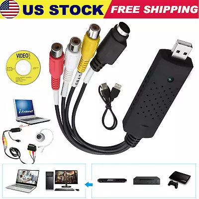USB 2.0  Audio TV Video VHS To DVD PC HDD Converter Capture Card Adapter New • $8.55