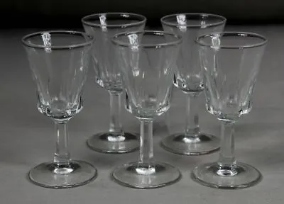 Set With 5 Likörgläsern/Shot Glasses With Base - Clear Glass - 9 CM High/S328 • $68.45